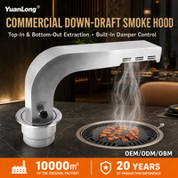 Hotte d'extraction YuanLong en acier inoxydable brossé avec amortisseur réglable pour restaurant et table de grillade