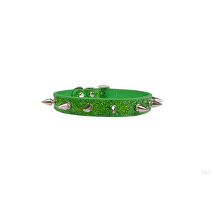 Glitter PU Pet Collar with Metal Spike Adjustable Buckle Closure Punk Style for Small & Medium <b>Dogs</b>-Hand Wash - Product Image 5