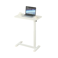 Table de chevet réglable en hauteur pneumatique ADA Furniture avec roulettes, table console moderne pour ordinateur portable, utilisation hôtelière