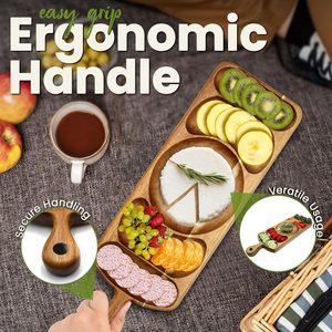 Bằng Gỗ Charcuterie Bảng Đảo Ngược Acacia Gỗ Trái Cây Tấm Phẳng Snack Sô Cô La Phục Vụ Khay Với Xử Lý - Product Image 6