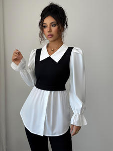 La nueva colección de otoño presenta un estilo elegante y simple, camisa de dos piezas, chaleco y Top para ropa de mujer de moda - Product Image 3