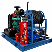 Máquina de limpieza de alcantarillado de alta presión para trabajo pesado, motor diésel de 121 kW, 22-30 MPa, 170-215 L/min, carrete de manguera de 80 m, control remoto