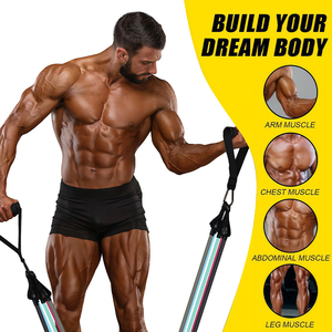 Set Personalizzabile di 12 Fasce di Resistenza in TPE Colorate <span class=keywords><strong>con</strong></span> Accessori per Allenamento a Casa, <span class=keywords><strong>Esercizi</strong></span> di Forza per Tutto il Corpo - Product Image 4