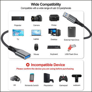 สายต่อขยาย USB 3.0 แบบถักไนลอน ความยาว 1 ม./2 ม./สั่งทำพิเศษ พร้อมหัวต่อชุบทอง รองรับการถ่ายโอนข้อมูลความเร็วสูง 5Gbps รุ่น Longkay - Product Image 3