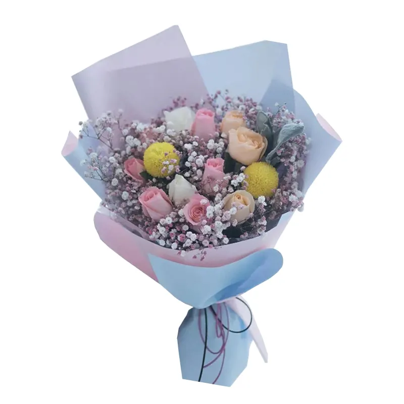 Papier d'emballage en cellophane florale, cellophane, papier cadeau imperméable pour cadeau, pièces