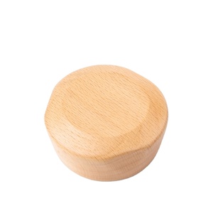 Kustom Pabrik tutup sekrup kayu Beech bulat kapasitas 100ml <span class=keywords><strong>Tumbler</strong></span> air stoples lilin stoples kaca tutup bambu kaleng botol - Product Image 1
