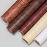 Papier peint PVC de style moderne autocollants muraux de sol en grain de bois auto-adhésifs rouleau de 10m étanche à l'humidité pour chambre à coucher