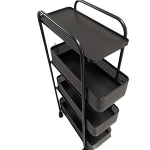 Narrow <b>Storage</b> Rack 5 Tier Pull Out <b>Basket</b> Kitchen Refrigerator Side Gap Organizer Portable Rolling Cart - Product Image 5