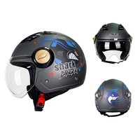 Casques de moto homologués DOT en ABS pour homme et femme, casque de moto ouvert 3/4, double visière