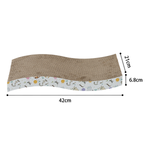 Kattenkrabplank Groothandel - Schattige Geprinte Kattenkrabmat, Duurzaam Katten Speelgoed in Golfvorm, Directe Groothandel voor Huisdierenwinkels - Product Image 3