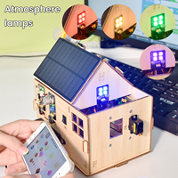 Keyestudio-Kit de iniciación de Microbit para casa de madera, equipo de automatización de Panel de energía Solar para niños