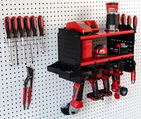 Station de charge pour perceuse sans fil avec panneau perforé, étagère utilitaire, organisateur d'outils électriques avec barre magnétique, bac de rangement