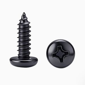 LeGood M3X8mm Phillips cabeza redonda autorroscante tornillo de acero inoxidable sistema de medición métrica Chapado en Zinc negro - Product Image 3