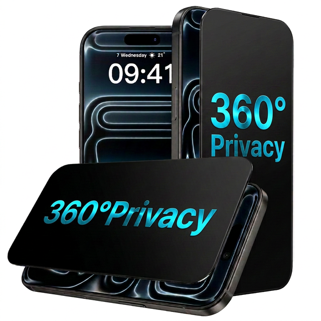 Factory Wholesale 360° 4 Way Privacy Screen Protector for iPhone 18 Anti Spy Matte Anti Glare  Full Screen PET Protective Film