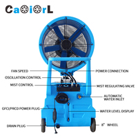 Nouveau design refroidisseur de brouillard extérieur ventilateur de refroidissement de l'air refroidisseur d'air industriel ventilateur de brouillard debout avec réservoir d'eau