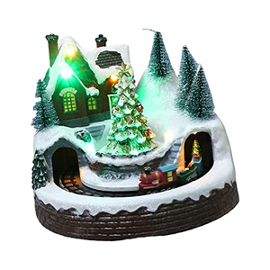 Novedad 2026: Regalo de Navidad, Aldea de Jengibre Musical LED para Interiores, Casa de Dulces LED con Tren Giratorio y Patinadores en Movimiento - Product Image 4