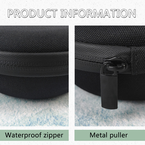 Étui rond classique noir en EVA, mini-étui de protection pour écouteurs avec fermeture éclair, boîte de transport portable pour montre professionnelle - Product Image 3