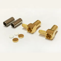MCX femelle angle droit sertissage RG174 RG316 WTR100 câble MCX pour câble coaxial RG316 connecteur Coaxial RF