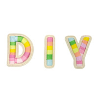 Patch brodé personnalisé écologique de 6 cm, alphabet anglais arc-en-ciel, autocollant 3M Ventralex, design de lettres 3D, cœur, fleur