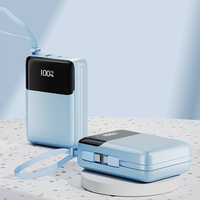 Chargeur portable, batterie externe à charge rapide 22,5 W, 20000 mAh, compatible avion pour les voyages, câble USB-C intégré, affichage LED