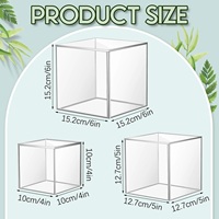 Boîtes de rangement en acrylique transparentes à 6 faces, cubes, vente en gros