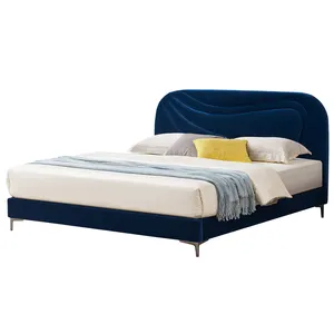 Neuestes Design Bett CIFF Einfacher italienischer Stil Luxus Schlafzimmer möbel King Size Soft Bed