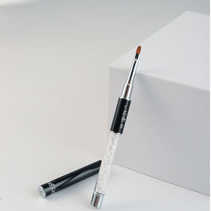 Ensemble de pinceaux à ongles en nylon avec manche métallique, pinceaux plats pour la peinture florale, avec couvercle, pour la manucure et le design de gel - Product Image 5