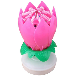 Vela Musical de Flor para Cumpleaños, Increíble Vela de Pastel con Apertura, Canta y Gira, Vela de Loto para Decoración de Fiestas - Product Image 3