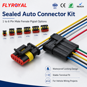 Kabel Harness Otomotif Tahan Air Seri OEM 1.5, Konektor 1 2 3 4 5 6 Pin Male Female, Kabel Loom untuk Sistem Sensor Kendaraan - Product Image 3