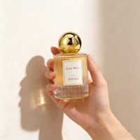 Flacon de parfum cylindrique de luxe 30/50/100 ml |   Flacon de parfum en verre côtelé avec bouchon à bille doré |   Marque privée OEM
