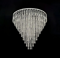 Lustre en perles de cristal acrylique LED, décoration suspendue en forme de diamant, lumière blanche/chaude, intérieur/extérieur, mariage, fête, événement
