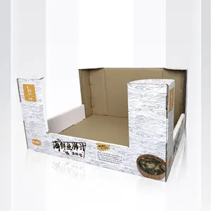 定制四分之一半托盘纸板可堆叠PDQ托盘纸板展示盒瓦楞Pos箱适用于Sams超市