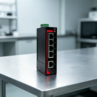 Switch industriel Gigabit non géré sur rail DIN, 2 ports fibre optique, 4 ports électriques, réseau hybride pour la transmission de données de surveillance