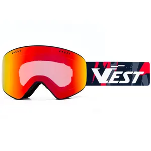 Lente magnetica con sistema di bloccaggio a Clip laterale occhiali da Snowboard Logo personalizzato sostituiscono cinghie Anti nebbia protezione UV occhiali da sci da neve