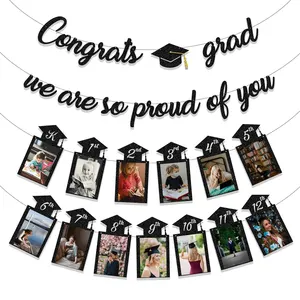2024 Afstudeerfeest Decoratie Levert Congrats Grad We Zijn Zo Trots Op Je Banner En K-12 Afstudeerfotobanner