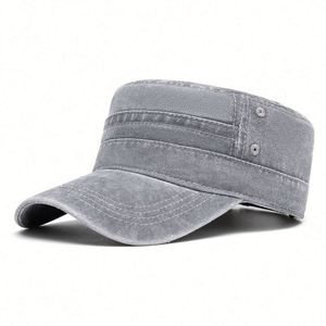 Wholesale Vintage Washed Faded Cotton Dad Hat Trucker <b>Flat</b> Top Sports <b>Cap</b> for <b>Men</b> Spring Autumn Sun Shade - Product Image 2