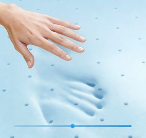 Surmatelas personnalisé en <span class=keywords><strong>mousse</strong></span> à mémoire de forme double de 2 pouces, infusé de gel rafraîchissant, soulageant la pression, bleu, pour lit ou dortoir - Product Image 2