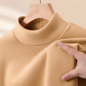 Maglia a Collo Alto in <span class=keywords><strong>Velluto</strong></span> Tedesco per <span class=keywords><strong>Uomo</strong></span>, T-shirt a Maniche Lunghe Morbida sulla Pelle, Novità Invernale Tinta Unita, Top Interno alla Moda - Product Image 4