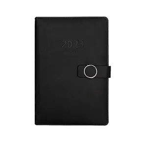 Itens de presente com logotipo da empresa personalizada de couro preto impressão personalizada jornal 2023 diário caderno