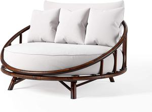 Canapé-lit d'appoint de grande taille pour l'extérieur et l'intérieur, chaise de jardin, siège de <span class=keywords><strong>piscine</strong></span>, avec coussin et oreillers, canapé-lit rond - Product Image 6