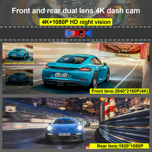 Gran oferta coche Dvr 4K + 1080P lente Dual cámara de salpicadero coche caja negra WIFI incorporado GPS 4K Dashcam lente Dual delantera y trasera 4K cámara de salpicadero - Product Image 3