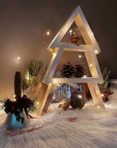 JUNJI — étagère murale en <span class=keywords><strong>bois</strong></span> pour <span class=keywords><strong>arbre</strong></span> de noël, décoration d'interieur - Product Image 4