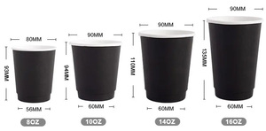 Vasos de Papel de Doble Pared para Café de 8/10/12/16/22 oz, Impresos Personalizados con Tapas para Llevar, Aptos para Uso en Cafeterías, con Certificación FDA - Product Image 4
