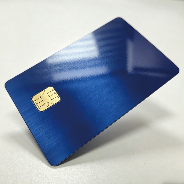 Custom Electroplated Blue NFC Chip Metal Cards, Corporate Promotional Personal Business Card Gift Cards