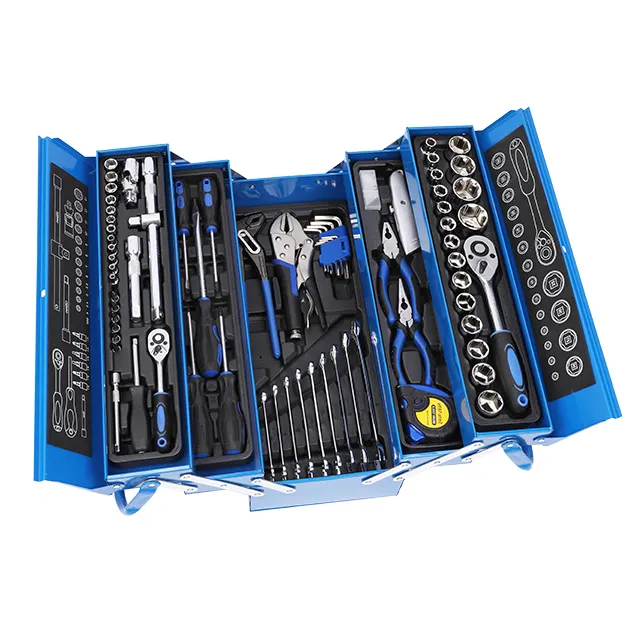 Reparação do carro 85 Pcs Mão soquete Segurança Household Auto Tools Wrench Socket Set Mecânica Metal Box Mão Tool Set Box