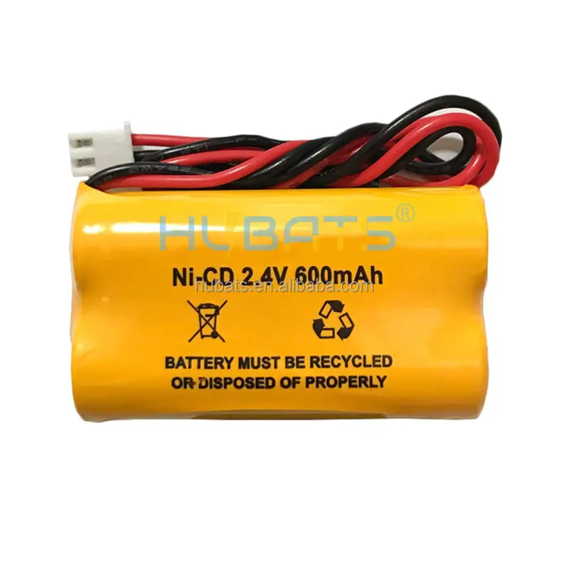 NiCd AA 600mAh 2.4V có thể sạc lại pin cho khẩn cấp Exit Ánh sáng thay thế pin NiCd 2.4V 600mAh pin