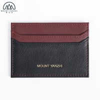Dompet Kartu Bisnis Minimalis Tipis Anti-RFID Kulit Mewah Modis dengan Logo Cetak Kustom