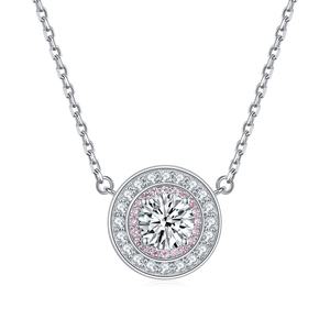 Women's Jewelry <b>Set</b> Prong Setting Round Pink Halo Zircon Sterling <b>Silver</b> Wedding Engagement Anniversary Party Gift CMA Certified - Product Image 4