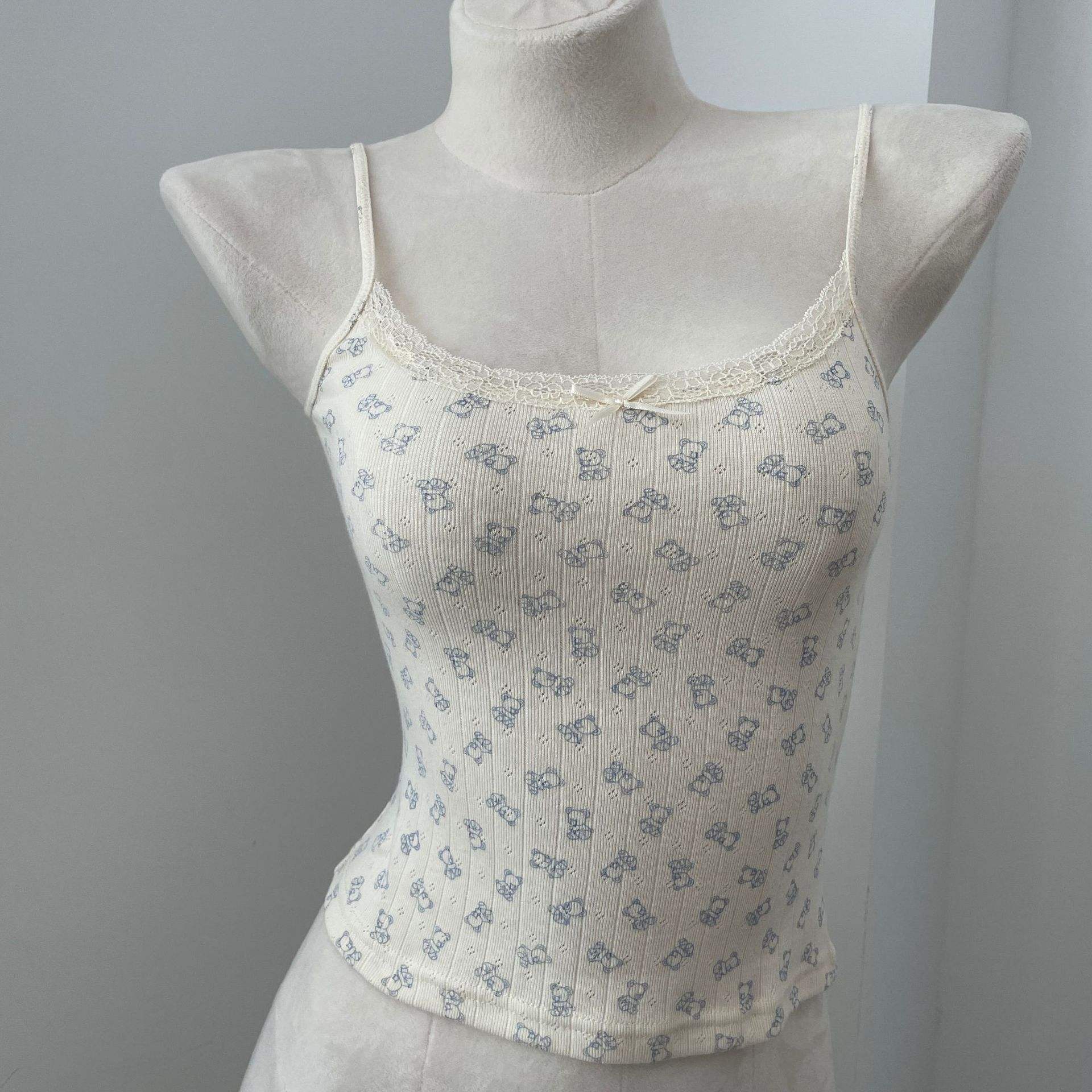 Apricot bottom with bear--vest