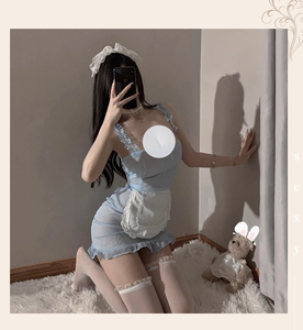 Lingerie sexy, pur désir, séduction, lingerie bleue et rose pour femmes, pour une perspective sexy et chaude, dentelle - Product Image 6